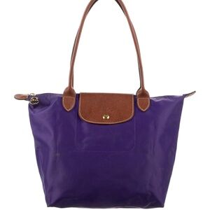 Longchamp Medium Le Pliage Nylon Shoulder Tote Purple